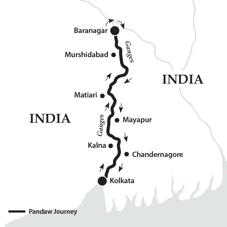 River Cruise map for The Lower Ganges River