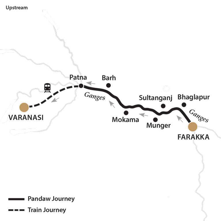 River Cruise map for The Upper Ganges River